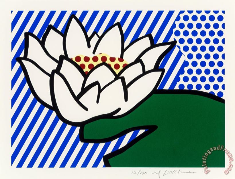 Water Lily, 1993 painting - Roy Lichtenstein Water Lily, 1993 Art Print