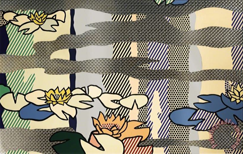 Water Lily Pond with Reflections, 1992 painting - Roy Lichtenstein Water Lily Pond with Reflections, 1992 Art Print
