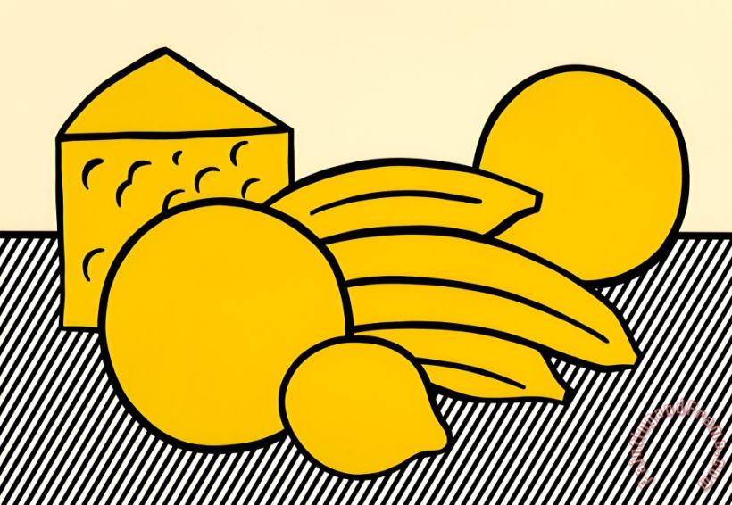 Yellow Still Life, From The Six Still Lifes Portfolio, 1974 painting - Roy Lichtenstein Yellow Still Life, From The Six Still Lifes Portfolio, 1974 Art Print
