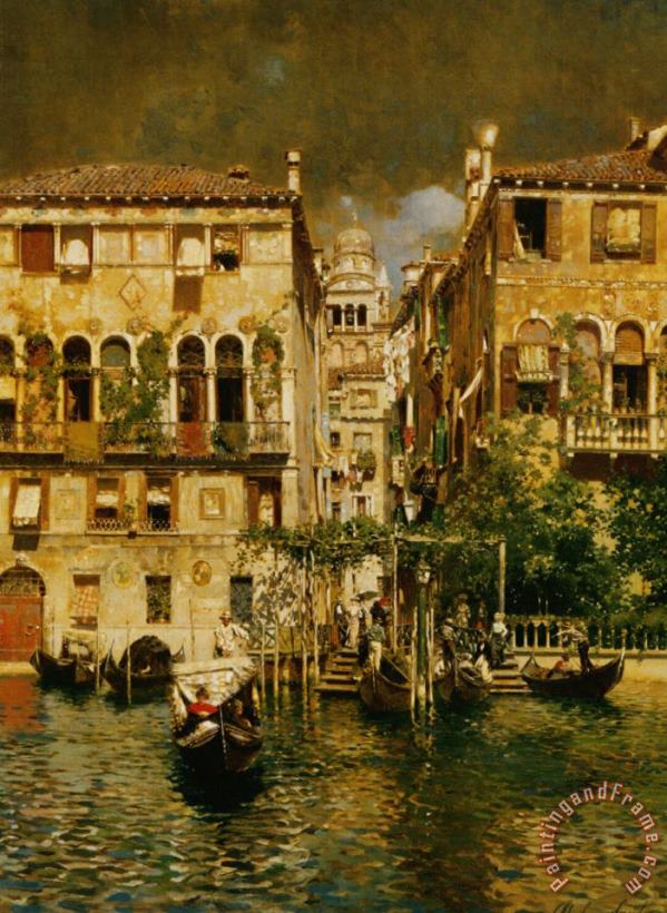 Leaving a Residence on The Grand Canal painting - Rubens Santoro Leaving a Residence on The Grand Canal Art Print