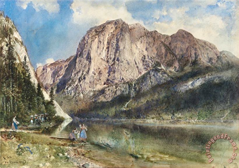 Rudolf von Alt Altaussee Lake And Face of Mount Trissel Art Print