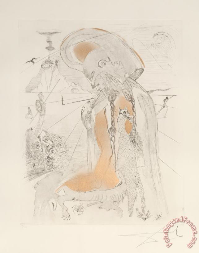Salvador Dali Athena, From The Mythology, 1963 Art Painting