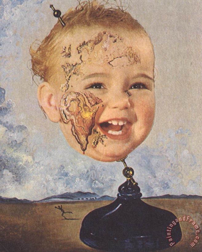 Salvador Dali Baby Map of The World Art Painting