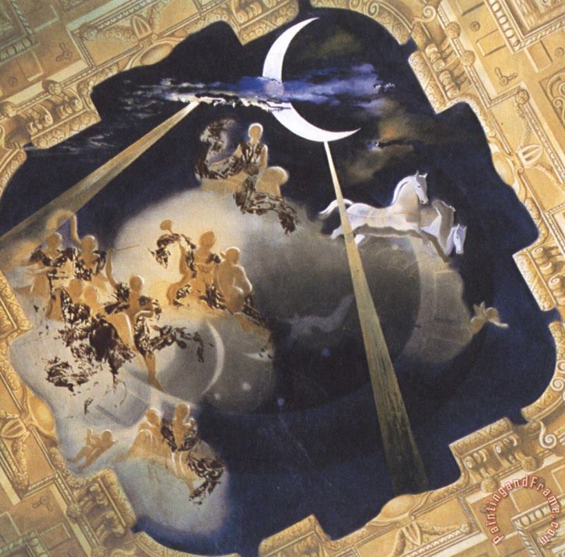 Salvador Dali Ceiling of The Hall of Gala S Chateau at Pubol Art Print
