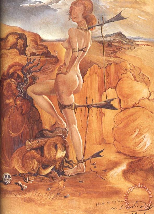 Costume for a Nude with a Codfish Tail painting - Salvador Dali Costume for a Nude with a Codfish Tail Art Print