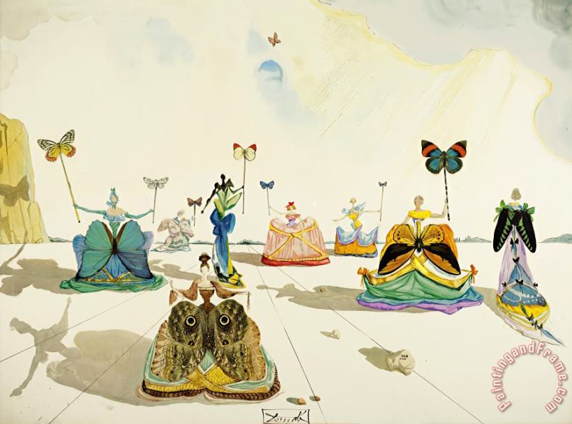 Salvador Dali Femmes Aux Papillons, 1953 Art Painting