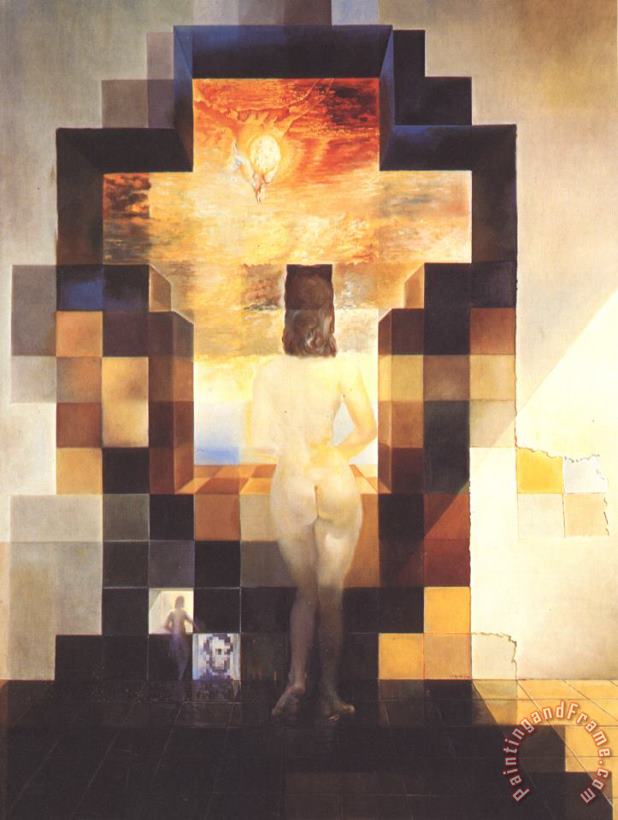 Salvador Dali Gala Contemplating The Mediterranean Sea Which at Eighteen Metres Becomes The Portrait of 1976 Art Painting
