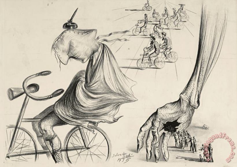 Salvador Dali Illustration Pour L'article De Salvador Dali The American City Night And Day by Dali Art Print