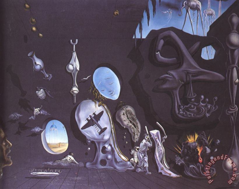 Melancholy Atomic painting - Salvador Dali Melancholy Atomic Art Print