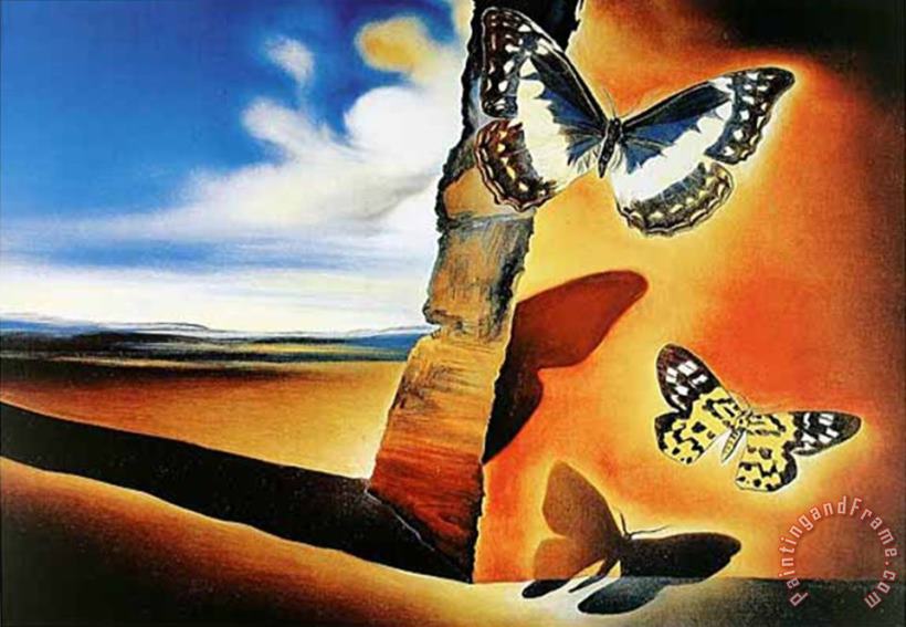 Salvador Dali Paysage Aux Papillons Art Painting