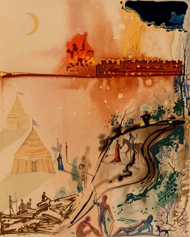Salvador Dali The Crime, The Siege of Jerusalem, And a Miserable Flat Art Print