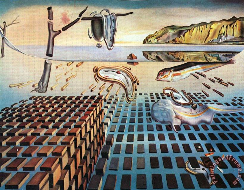 The Disintegration of The Persistence of Memory painting - Salvador Dali The Disintegration of The Persistence of Memory Art Print