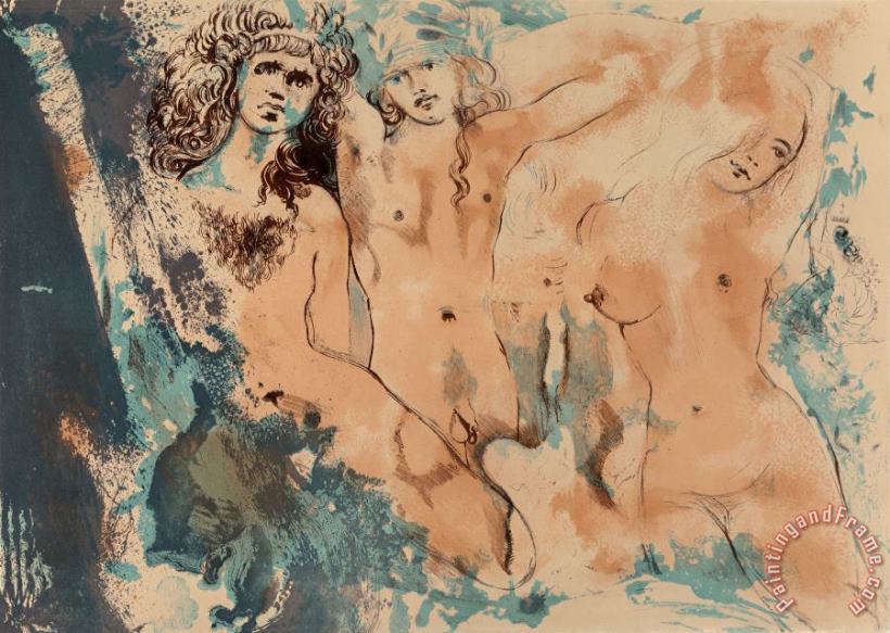 Three Hippies, 1970 painting - Salvador Dali Three Hippies, 1970 Art Print