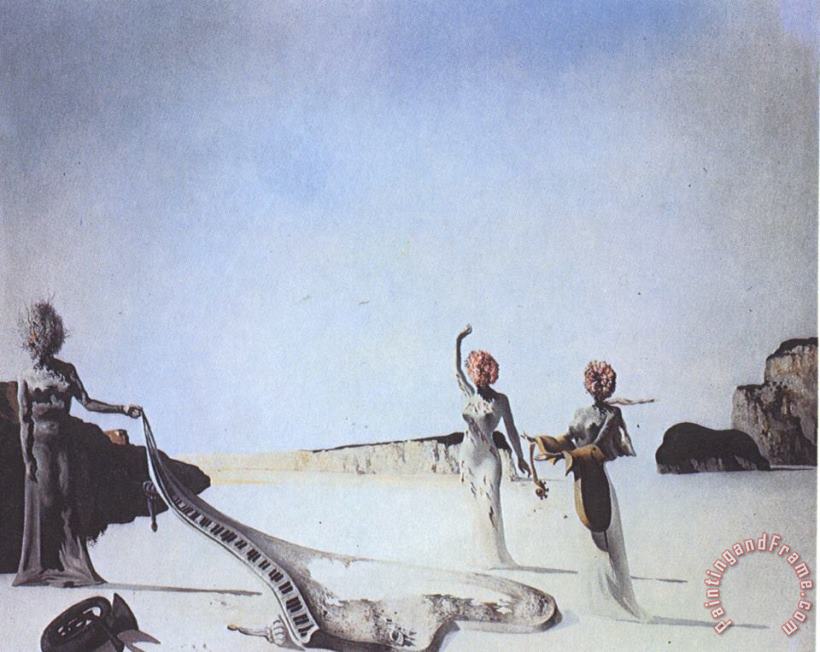 Salvador Dali Three Women with Heads of Flowers Finding The Skin of a Art Print