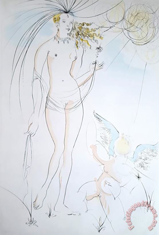 Salvador Dali Venus Et L'amour (venus And Cupid), 1971 Art Print
