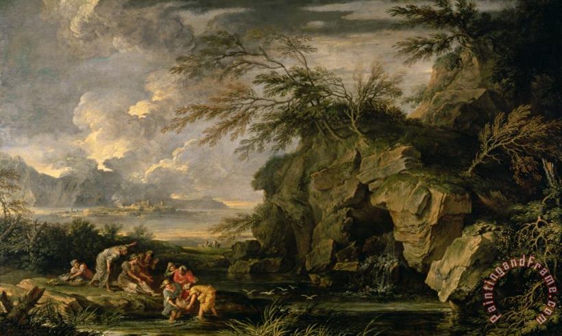Salvator Rosa The Finding of Moses Art Painting
