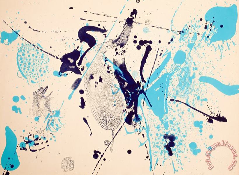 Blue Violet, 1963 painting - Sam Francis Blue Violet, 1963 Art Print