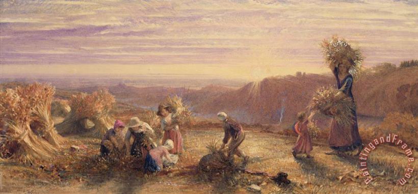 Samuel Palmer Sunset over the Gleaning Fields Art Painting