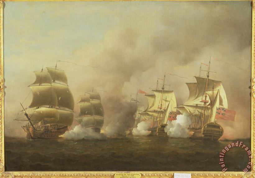 Action Off the Cape of Good Hope painting - Samuel Scott Action Off the Cape of Good Hope Art Print