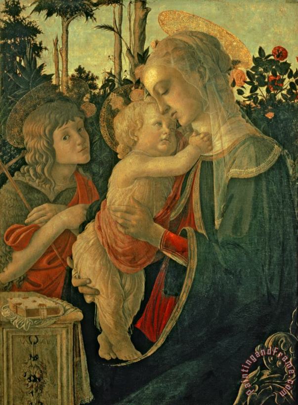 Sandro Botticelli Madonna and Child with St. John the Baptist Art Painting