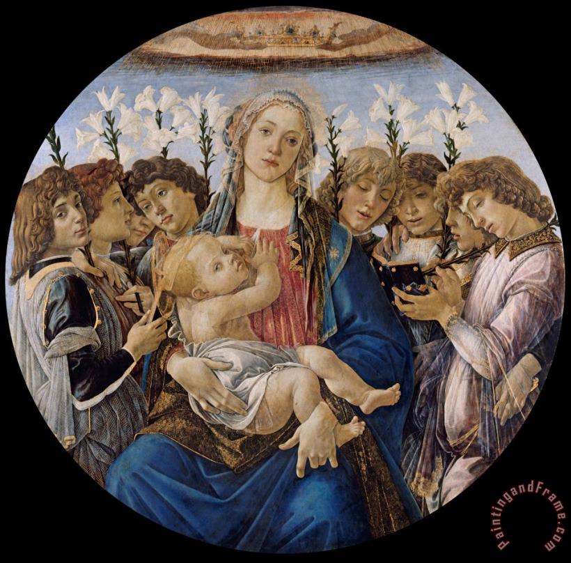 Mary with The Child And Singing Angels painting - Sandro Botticelli Mary with The Child And Singing Angels Art Print Mary with The Child And Singing Angels painting - Sandro Botticelli Mary with The Child And Singing Angels Art Print