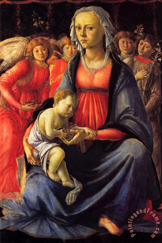 Sandro Botticelli The Virgin And Child with Five Angels Art Painting