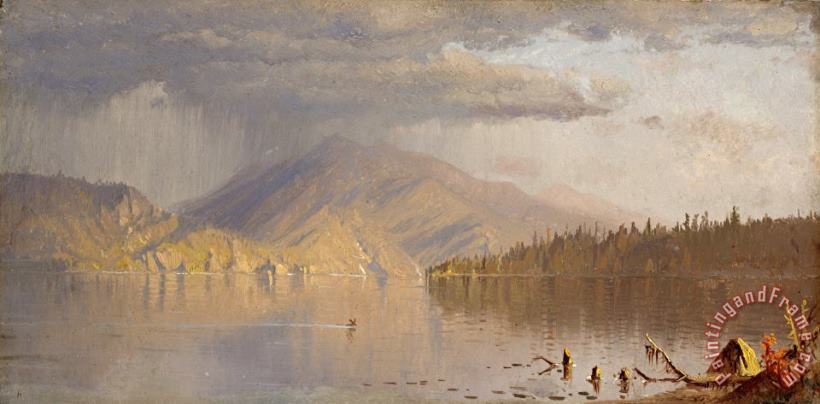 Lake Scene (possibly: a Rainy Day on Lake Kenogamy), C. 1878 painting - Sanford Robinson Gifford Lake Scene (possibly: a Rainy Day on Lake Kenogamy), C. 1878 Art Print