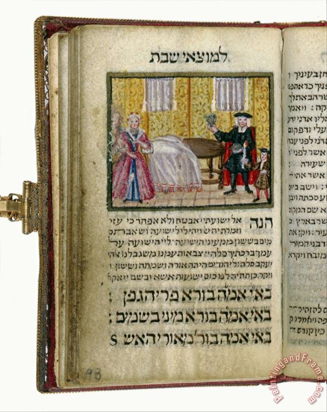 Scribe And Illuminator- Aaron Wolf Herlingen Book of Sabbath Readings (seder Tikkunei Shabbat) Art Painting