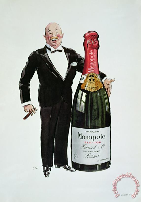 Advertisement For Heidsieck Champagne painting - Sem Advertisement For Heidsieck Champagne Art Print