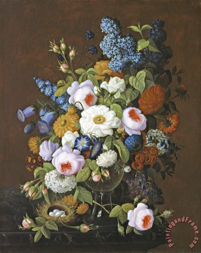 Severin Roesen Floral Still Life Art Painting