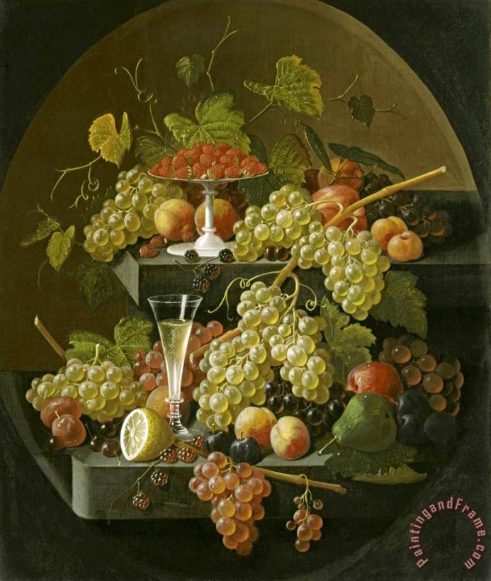 Fruit And Wine Glass painting - Severin Roesen Fruit And Wine Glass Art Print