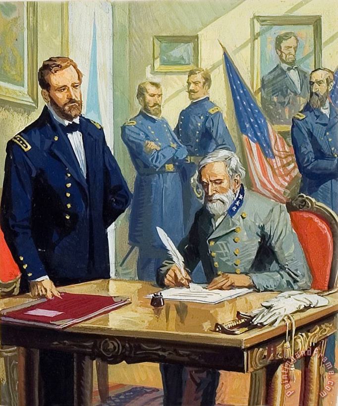 Severino Baraldi General Ulysses Grant accepting the surrender of General Lee at Appomattox Art Painting