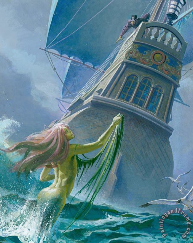 Severino Baraldi Mermaid Seen By One Of Henry Hudson's Crew Art Painting