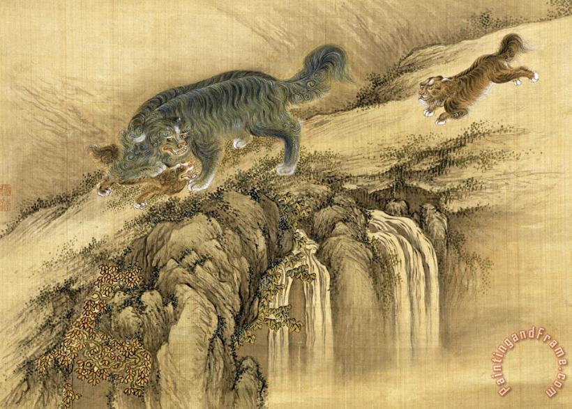 Album of Birds And Animals (qilin) painting - Shen Nanpin Album of Birds And Animals (qilin) Art Print