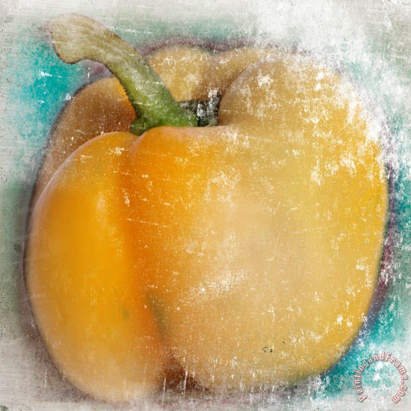 Yellow Bell Pepper painting - Sia Aryai Yellow Bell Pepper Art Print