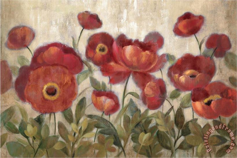 Silvia Vassileva Daydreaming Flowers Red Art Painting