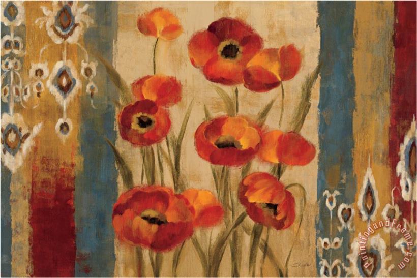 Silvia Vassileva Ikat Floral Tapestry Art Print
