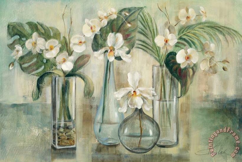 Silver Orchids painting - Silvia Vassileva Silver Orchids Art Print