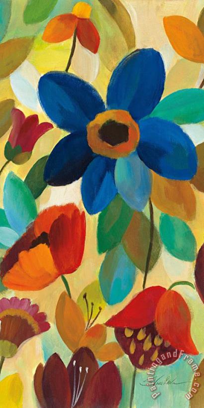 Summer Floral Panel I painting - Silvia Vassileva Summer Floral Panel I Art Print