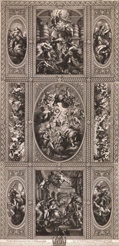 Simon Gribelin From The Painting of The Ceiling in The Banqueting House at White Hall in The Year 1720 Art Painting
