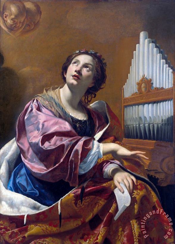 Simon Vouet Saint Cecilia Art Print