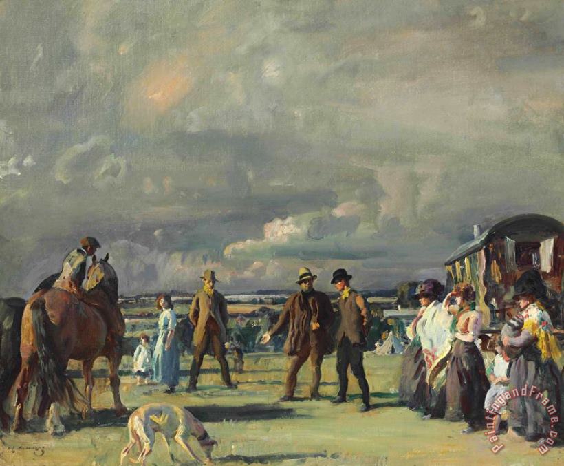 Sir Alfred James Munnings A Gypsy Encampment Art Painting