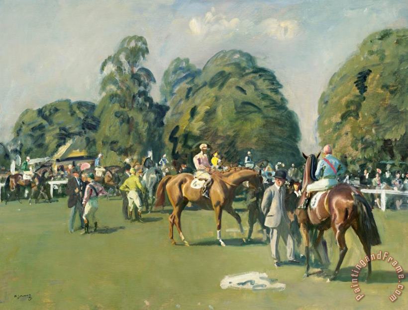 A Park Meeting, The Eclipse Stakes, Sandown Park painting - Sir Alfred James Munnings A Park Meeting, The Eclipse Stakes, Sandown Park Art Print