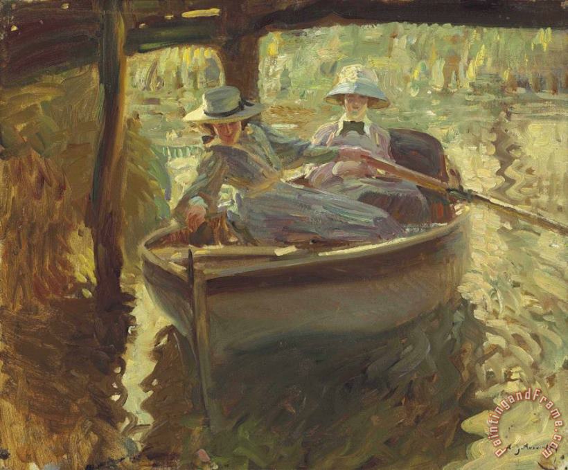 Sir Alfred James Munnings Idle Moments; Or The Boathouse, 1906 Art Painting