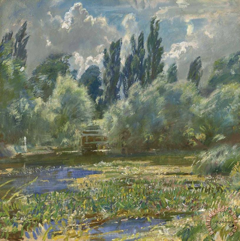 Sir Alfred James Munnings Langham Mill Pool Art Painting
