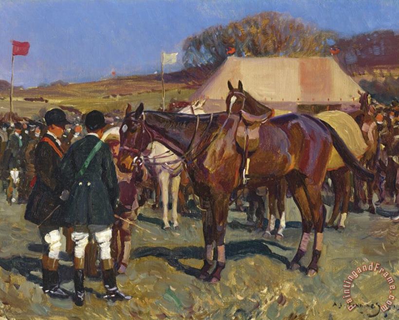 Sir Alfred James Munnings Point to Point, 1906 Art Painting