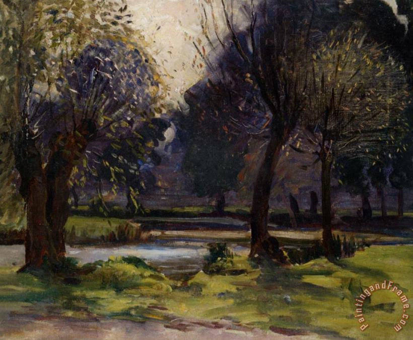 Sir Alfred James Munnings Pollarded Willows Art Painting