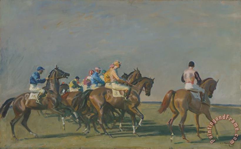 Sir Alfred James Munnings Silks And Satins of The Turf, Under Starter's Orders Art Painting