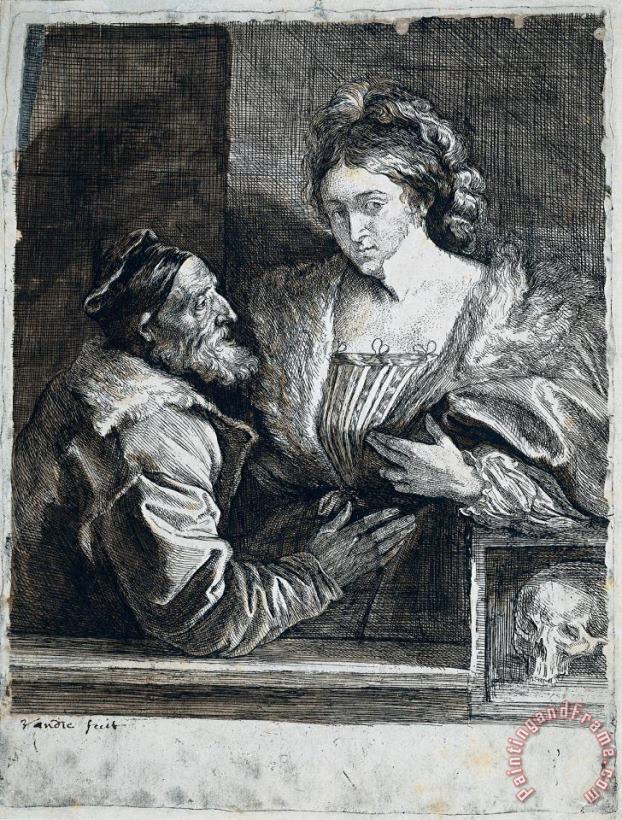 Sir Antony Van Dyck Titian's Self Portrait with a Young Woman Art Painting