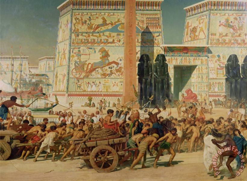 Wagons detail from Israel in Egypt painting - Sir Edward John Poynter Wagons detail from Israel in Egypt Art Print
